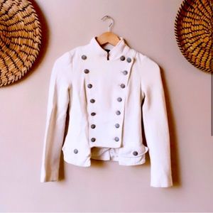 Free People cropped Military jacket, cream